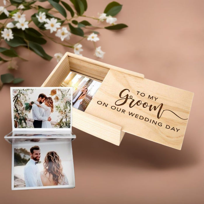 Laser Engraved Wedding Wooden Photo Box-Set of 1-Koyal Wholesale-To My Love-