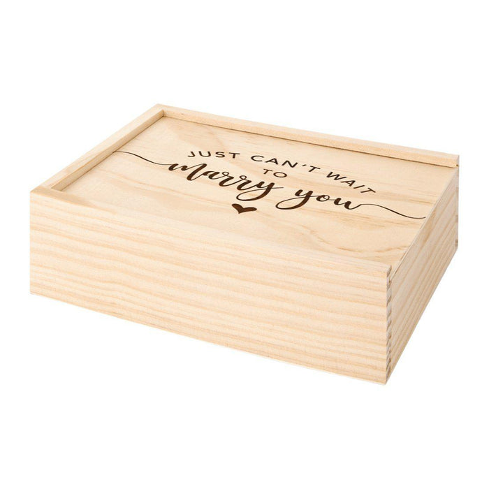 Laser Engraved Wedding Wooden Photo Box-Set of 1-Koyal Wholesale-Just Can't Wait To Marry You-