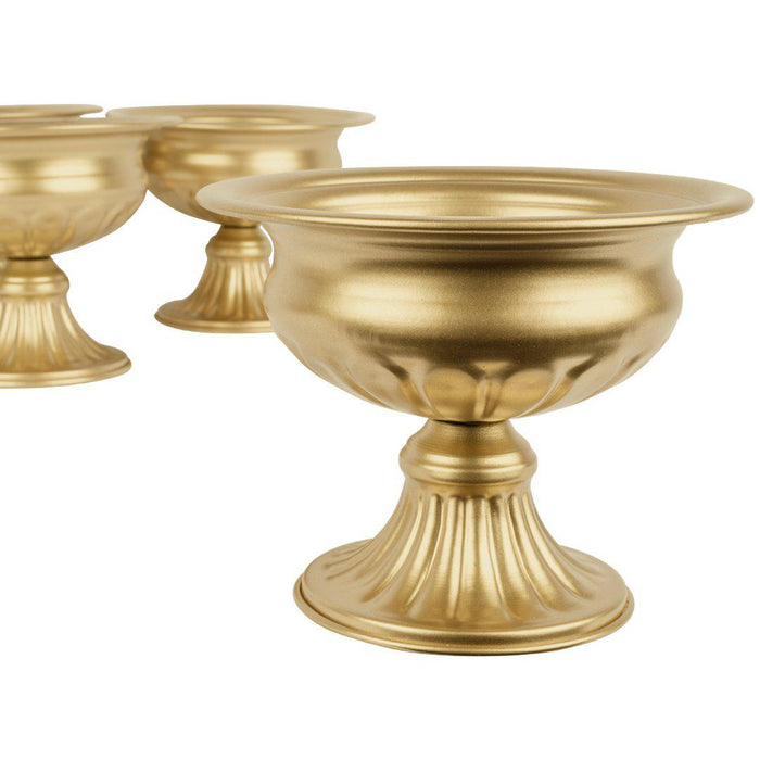 Metal Pedestal Centerpiece Compote Bowl for Wedding Centerpieces, Table Decor, Home Décor, Set of 10-Set of 10-Koyal Wholesale-Gold-