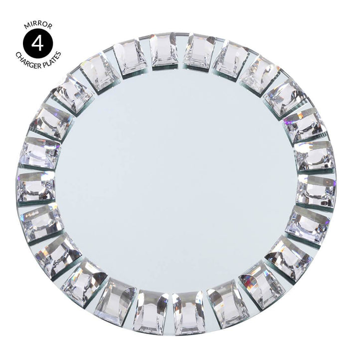 Mirror Charger Plates Bulk Pack-Koyal Wholesale-Set of 1 (4PC)-