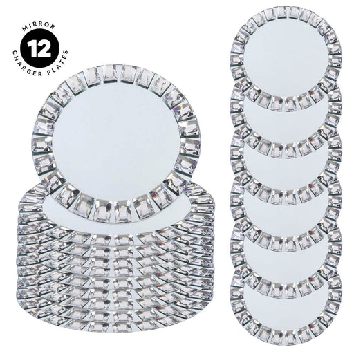 Mirror Charger Plates Bulk Pack-Koyal Wholesale-Set of 3 (12PC)-