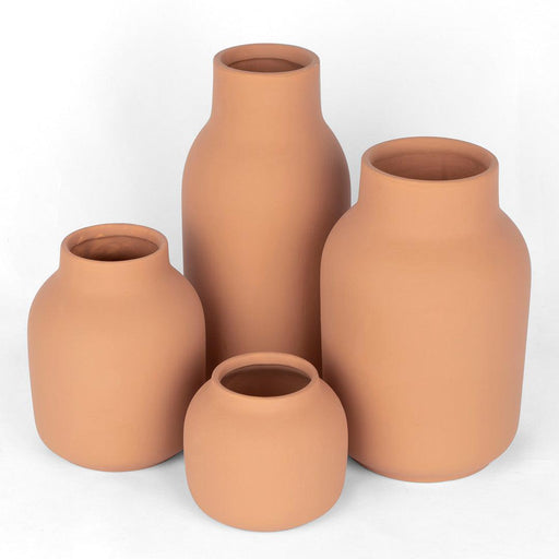 Mixed Modern Minimalist Ceramic Vase, Set of 4-Set of 4-Koyal Wholesale-Terracotta-