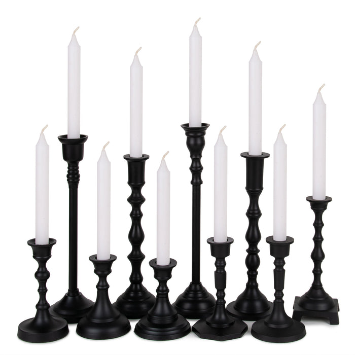 Mixed Taper Candle Holder Set, Set of 10-Set of 10-Koyal Wholesale-Gold-