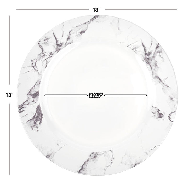 Modern Marble Edge Acrylic Charger Plates Bulk Pack-Koyal Wholesale-Set of 1 (4 PC)-