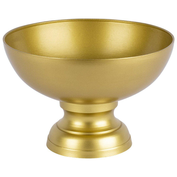 Modern Minimalist Round Pedestal Bowl Metal Compote Bowl Vase for Table Centerpiece-Set of 1-Koyal Wholesale-Bronze-8" x 5.5"-