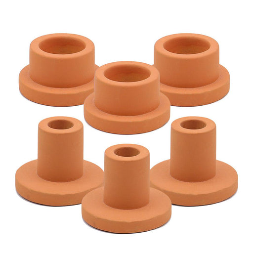 Modern Terracotta Ceramic Tealight and Taper Candle Holders, Set of 6-Set of 6-Koyal Wholesale-Matte Terracotta-