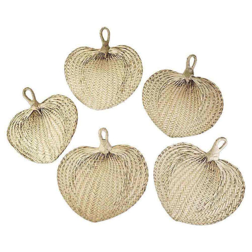 Natural Handmade Raffia Fans-Koyal Wholesale-Set of 12-