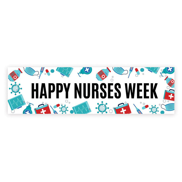 Nurses Week Thank You Banner, Large CNA Week Nurse Appreciation Decor-Set of 1-Andaz Press-Happy Nurses Week Turquoise-