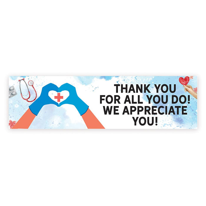 Nurses Week Thank You Banner, Large CNA Week Nurse Appreciation Decor-Set of 1-Andaz Press-Thank You For All You Do-