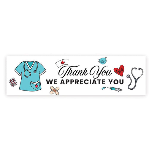 Nurses Week Thank You Banner, Large CNA Week Nurse Appreciation Decor-Set of 1-Andaz Press-Thank You We Appreciate You-