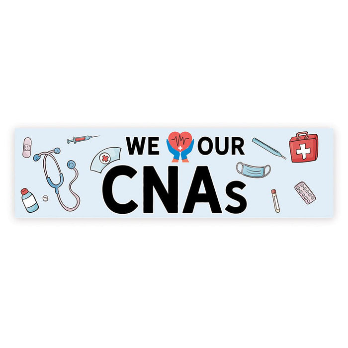 Nurses Week Thank You Banner, Large CNA Week Nurse Appreciation Decor-Set of 1-Andaz Press-We Heart Our CNAs-