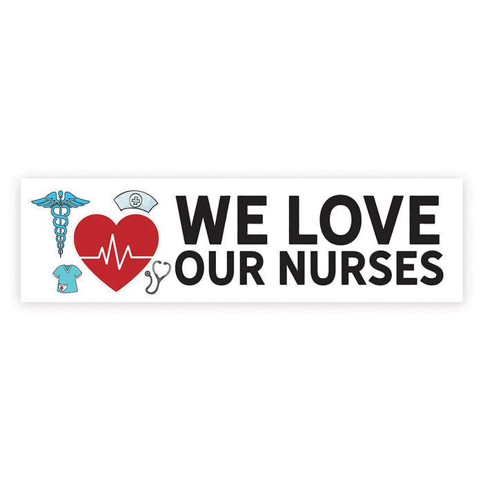 Nurses Week Thank You Banner, Large CNA Week Nurse Appreciation Decor-Set of 1-Andaz Press-We Love Our Nurses-