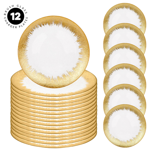 Set of 4 Brush Glass Charger Plates Bulk Pack