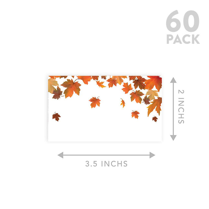 Place Cards for Wedding Party Tables, Seating Name Place Cards, Wedding Decorations Design 1-Set of 60-Andaz Press-Autumn Fall Maple Leaves-