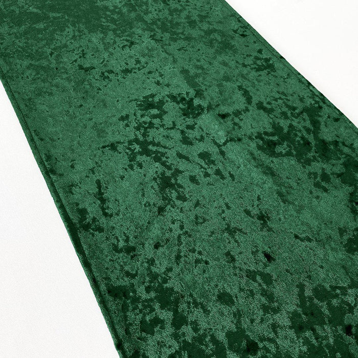 Premium Crushed Velvet Table Runner, 12 x 108 inch-Set of 1-Koyal Wholesale-Emerald Green-