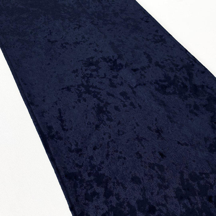 Premium Crushed Velvet Table Runner, 12 x 108 inch-Set of 1-Koyal Wholesale-Navy Blue-