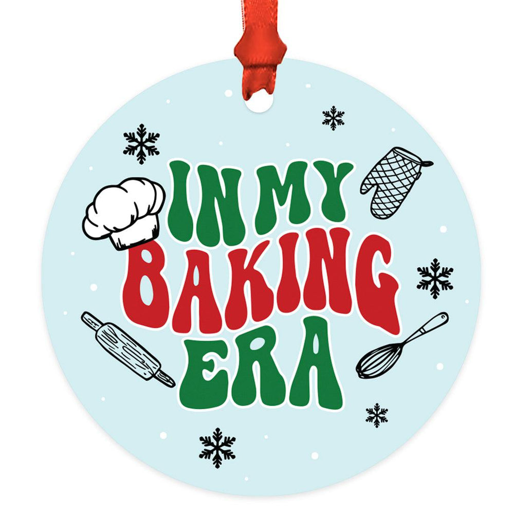 Set of 1 Baking Metal Ornament for Christmas Tree 20XX Gift for Bakers-Set of 1-Andaz Press-In My Baking Era-