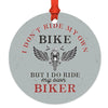 Set of 1 Motorcycle Metal Ornament with Handlebar for Christmas Tree Unique Holiday Decor-Set of 1-Andaz Press-I Don't Ride My Own Bike-