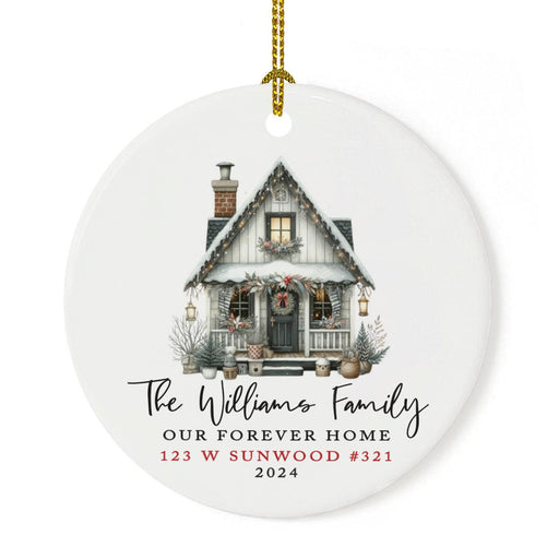 Set of 1 Our Forever Home Ceramic Ornament 20XX, Custom Family & First Home Decor-Set of 1-Andaz Press-