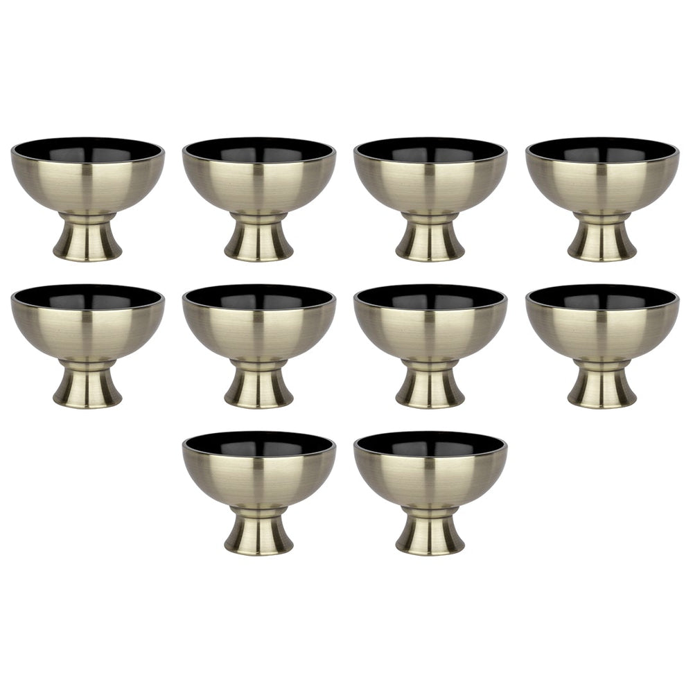 Set of 10 Modern Metal Smooth Compote Bowl-Set of 10-Koyal Wholesale-Antique Brass-