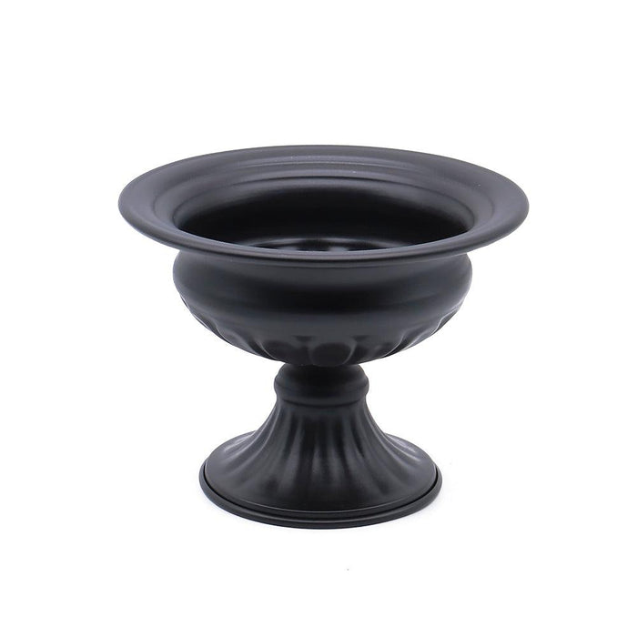 Set of 10 Ribbed Pedestal Decorative Bowl, Compote Centerpiece Vase-Set of 10-Koyal Wholesale-Black-