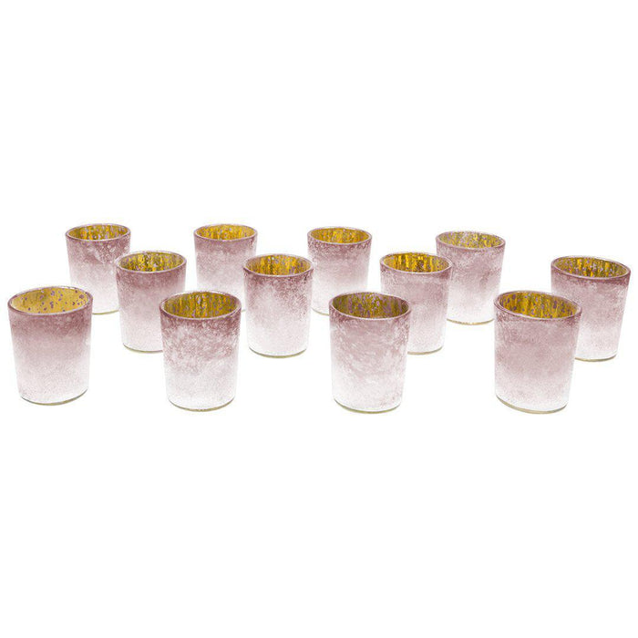 Set of 12 2.6" Tall Frosted Ombre Mercury Glass Votive Candle Holders Bulk Pack-Koyal Wholesale-White-Set of 1 (12 PC)-