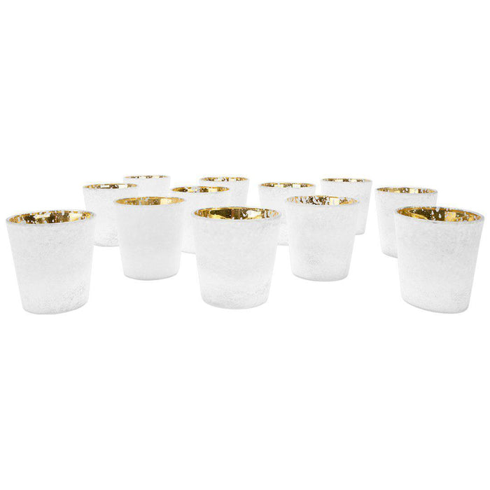 Set of 12 3" Frosted Ombre Mercury Glass Votive Candle Holders Bulk Pack-Koyal Wholesale-White-Set of 1 (12 PC)-