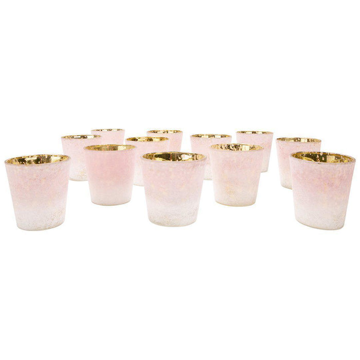 Set of 12 3" Frosted Ombre Mercury Glass Votive Candle Holders Bulk Pack-Koyal Wholesale-White-Set of 1 (12 PC)-