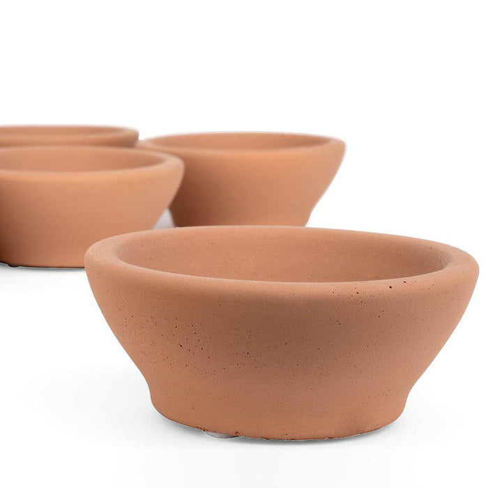 Set of 12 Ceramic Tealight Candle Holder Terracotta Candle Saucers, Decorative Candle Tray Stand Plate for Tealights-Set of 12-Koyal Wholesale-Terracotta-