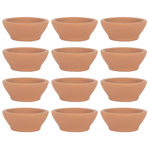 Set of 12 Ceramic Tealight Candle Holder Terracotta Candle Saucers, Decorative Candle Tray Stand Plate for Tealights-Set of 12-Koyal Wholesale-Terracotta-