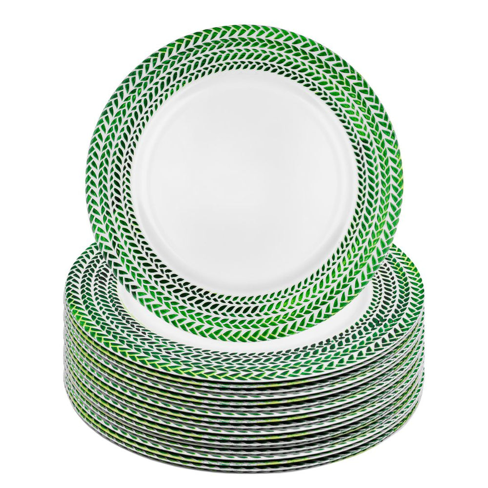 Set of 12 Greenery Leaf Charger Plates Bulk Pack-Set of 12-Koyal Wholesale-