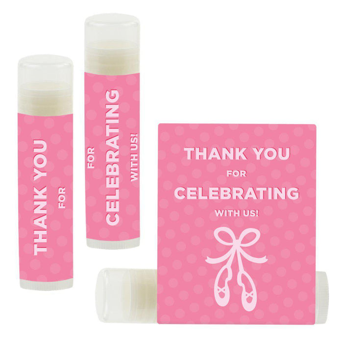 Set of 12 Lip Balm Birthday Party Favors, Thank You for Celebrating with Us-Set of 12-Andaz Press-Ballet-