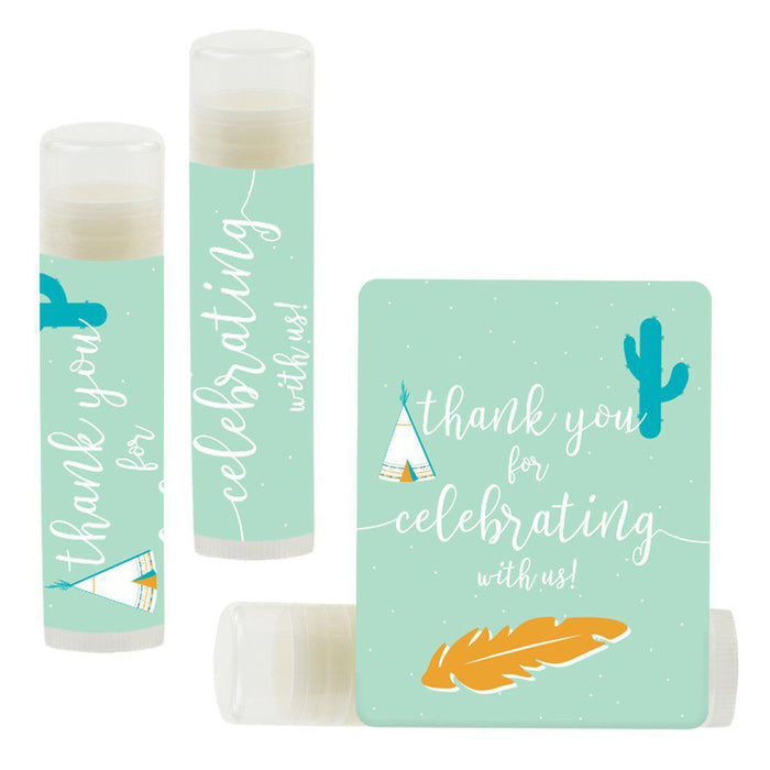 Set of 12 Lip Balm Birthday Party Favors, Thank You for Celebrating with Us-Set of 12-Andaz Press-Cactus-