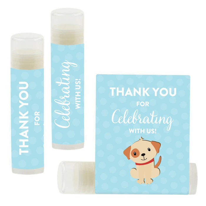 Set of 12 Lip Balm Birthday Party Favors, Thank You for Celebrating with Us-Set of 12-Andaz Press-Dog-