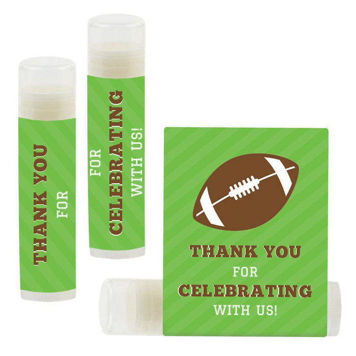 Set of 12 Lip Balm Birthday Party Favors, Thank You for Celebrating with Us-Set of 12-Andaz Press-Football-