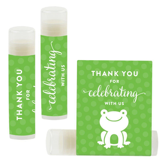 Set of 12 Lip Balm Birthday Party Favors, Thank You for Celebrating with Us-Set of 12-Andaz Press-Frog-