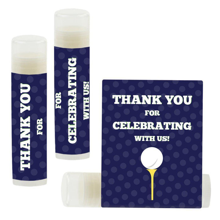 Set of 12 Lip Balm Birthday Party Favors, Thank You for Celebrating with Us-Set of 12-Andaz Press-Golf-