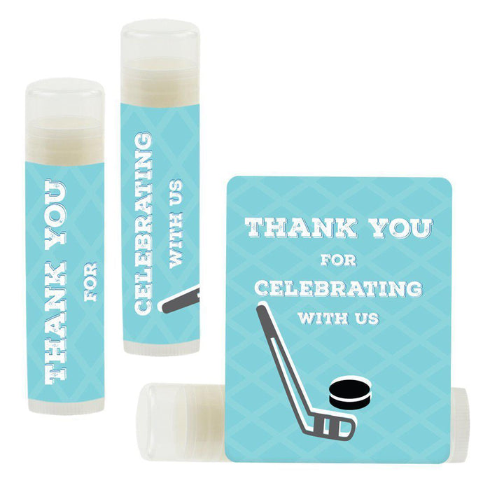 Set of 12 Lip Balm Birthday Party Favors, Thank You for Celebrating with Us-Set of 12-Andaz Press-Hockey-