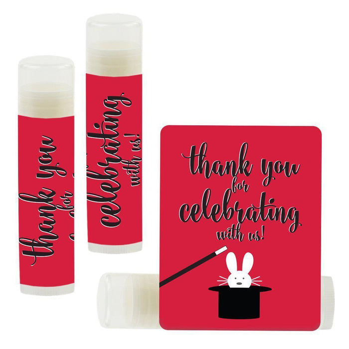 Set of 12 Lip Balm Birthday Party Favors, Thank You for Celebrating with Us-Set of 12-Andaz Press-Magician Magic Party-