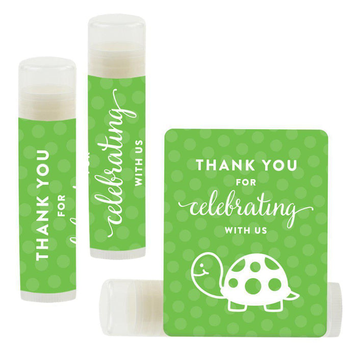 Set of 12 Lip Balm Birthday Party Favors, Thank You for Celebrating with Us-Set of 12-Andaz Press-Turtle-