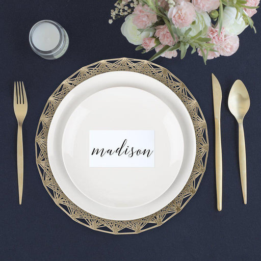 Set of 12 Modern Geometric Placemats-Set of 12-Koyal Wholesale-Gold-