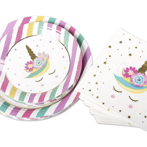 Set of 12 Unicorn Tableware Kit With Gold Foil-Set of 12-Koyal Wholesale-