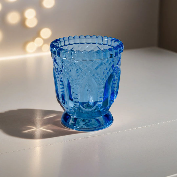 Set of 12 Vintage Ombre Glass Votive Candle Holders Bulk Pack-Koyal Wholesale-Blue-Set of 1 (12 PC)-