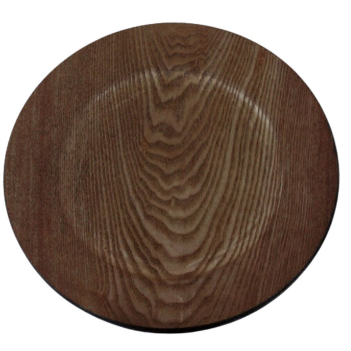 Set of 12 Walnut Faux Wood Charger Plates-Set of 12-Koyal Wholesale-