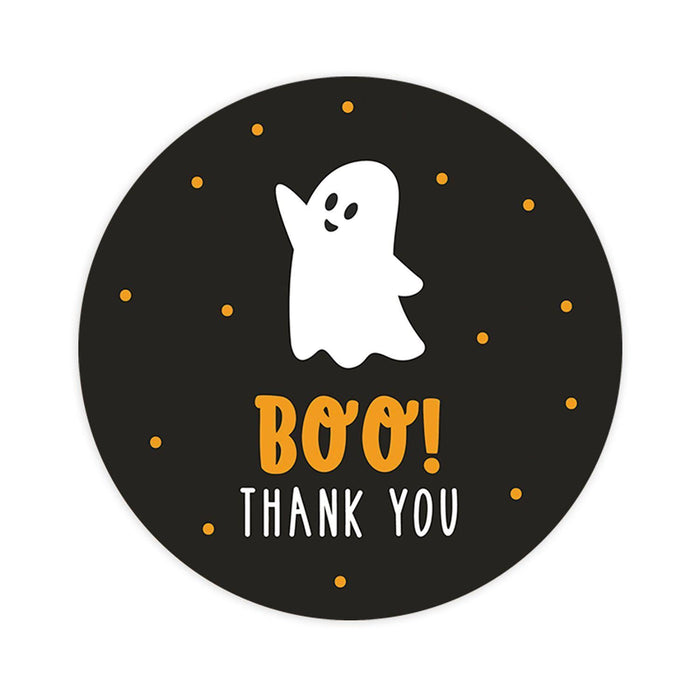 Set of 120 Halloween Thank You Stickers Labels For Kids Treat Bags Goodie, Halloween Party Favors-Set of 120-Andaz Press-Boo Cute Ghost-