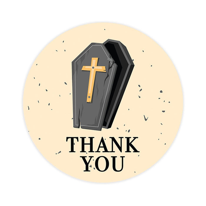 Set of 120 Halloween Thank You Stickers Labels For Kids Treat Bags Goodie, Halloween Party Favors-Set of 120-Andaz Press-Coffin-