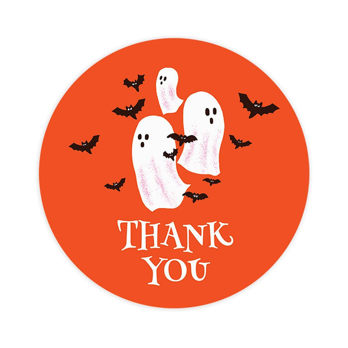 Set of 120 Halloween Thank You Stickers Labels For Kids Treat Bags Goodie, Halloween Party Favors-Set of 120-Andaz Press-Ghosts and Bats-