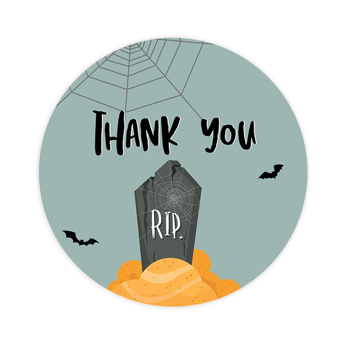 Set of 120 Halloween Thank You Stickers Labels For Kids Treat Bags Goodie, Halloween Party Favors-Set of 120-Andaz Press-RIP-