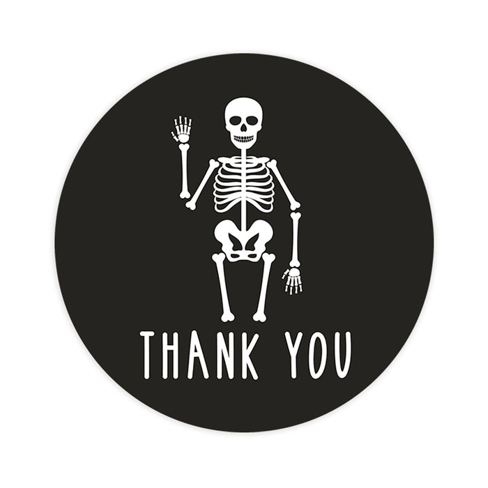 Set of 120 Halloween Thank You Stickers Labels For Kids Treat Bags Goodie, Halloween Party Favors-Set of 120-Andaz Press-Skeleton-