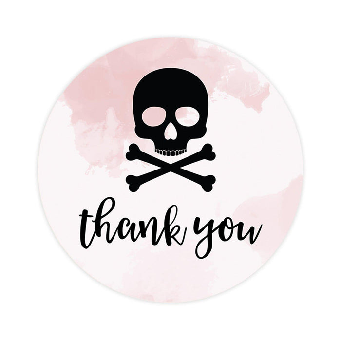 Set of 120 Halloween Thank You Stickers Labels For Kids Treat Bags Goodie, Halloween Party Favors-Set of 120-Andaz Press-Skull-